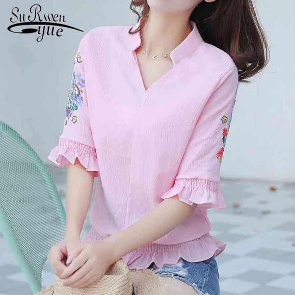 summer fashion sweet elegant chiffon women blouses female v-neck floral white half sleeve shirt blusas d869 30 210521
summer fashion sweet elegant chiffon women blouses female v-neck floral white half sleeve shirt blusas d869 30 210521