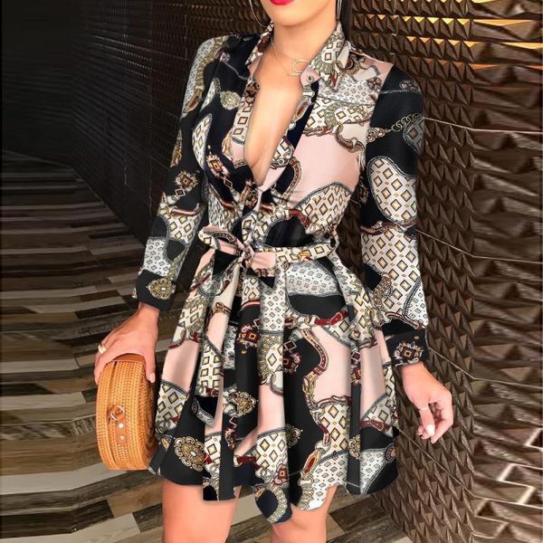 casual dresses vintage women printed mini shirts dress autumn spring long sleeve turn down collar flared a-line short office lady, Black;gray
casual dresses vintage women printed mini shirts dress autumn spring long sleeve turn down collar flared a-line short office lady, Black;gray