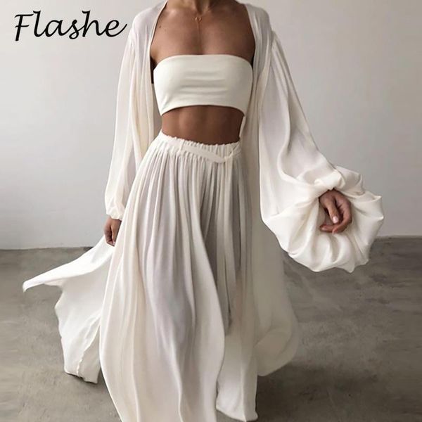 women three piece sets fashion casual wrap solid and wide leg pants suits homewear elegant female 3 outfits women's two, White
women three piece sets fashion casual wrap solid and wide leg pants suits homewear elegant female 3 outfits women's two, White