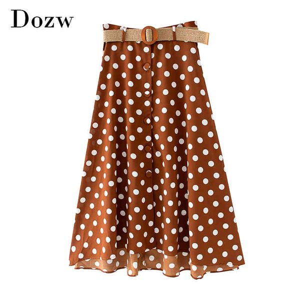 summer women polka dot print skirt with belt button high waist loose midi skirt female beach skirts lady jupe femme 210414, Black
summer women polka dot print skirt with belt button high waist loose midi skirt female beach skirts lady jupe femme 210414, Black