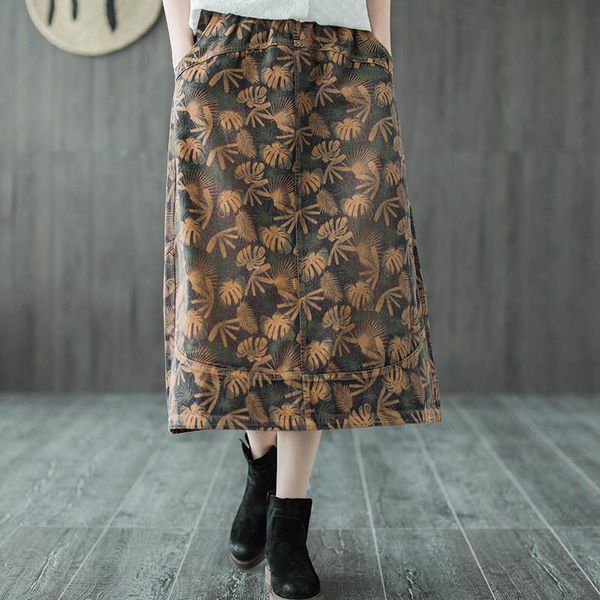 fall art style women high waist casual cotton denim vintage printing long female skirt jean s484, Black
fall art style women high waist casual cotton denim vintage printing long female skirt jean s484, Black
