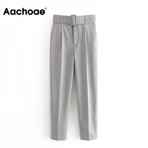 women office lady gray suit pants with belt 2021 high waist casual long trousers female pockets pleated solid pants, Black;white
women office lady gray suit pants with belt 2021 high waist casual long trousers female pockets pleated solid pants, Black;white