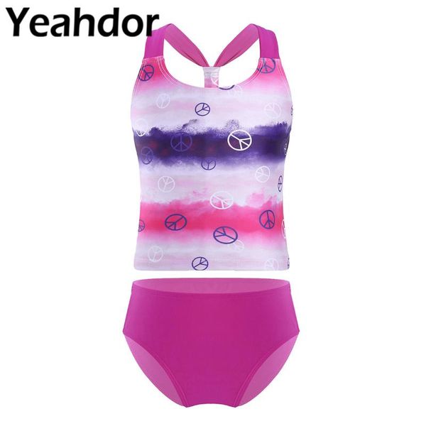 one-piece suits 2pcs kids girls swimwear swimming suit u neck straps racer back gradient color print and briefs set beach bathing outfi
one-piece suits 2pcs kids girls swimwear swimming suit u neck straps racer back gradient color print and briefs set beach bathing outfi
