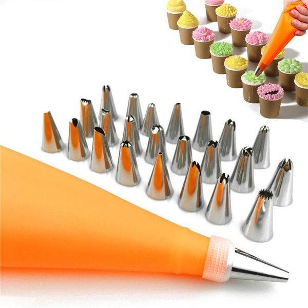 baking & pastry tools 12pcs/set silicone kitchen accessories icing piping cream bag 6 stainless steel nozzle set diy cake decorating tips
baking & pastry tools 12pcs/set silicone kitchen accessories icing piping cream bag 6 stainless steel nozzle set diy cake decorating tips