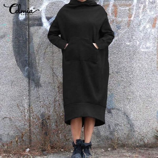 casual dresses celmia winter long sleeve midi dress women 2021 autumn hoodies sweatshirt loose hooded pullover vestidos plus size, Black;gray
casual dresses celmia winter long sleeve midi dress women 2021 autumn hoodies sweatshirt loose hooded pullover vestidos plus size, Black;gray