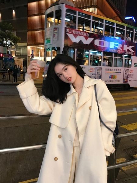 women's wool & blends kmetram autumn winter jacket women fashion woolen coat female long trench korean outwear manteau femme my5260, Black
women's wool & blends kmetram autumn winter jacket women fashion woolen coat female long trench korean outwear manteau femme my5260, Black