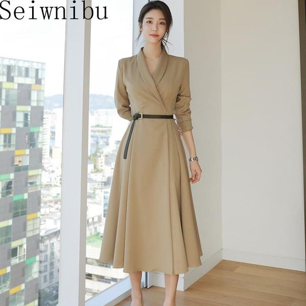 notched collar ol work fasihon vestidos 2021 spring elegant solid long dresses high waist korean chic vintage dress women casual, Black;gray
notched collar ol work fasihon vestidos 2021 spring elegant solid long dresses high waist korean chic vintage dress women casual, Black;gray