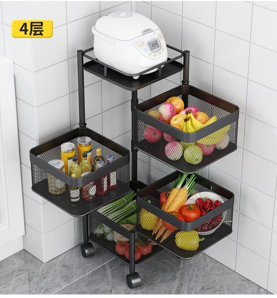 carbon steel 4 layer rotating vegetable shelving multi-layer floor round basket fruit storage rack kitchen & organization
carbon steel 4 layer rotating vegetable shelving multi-layer floor round basket fruit storage rack kitchen & organization