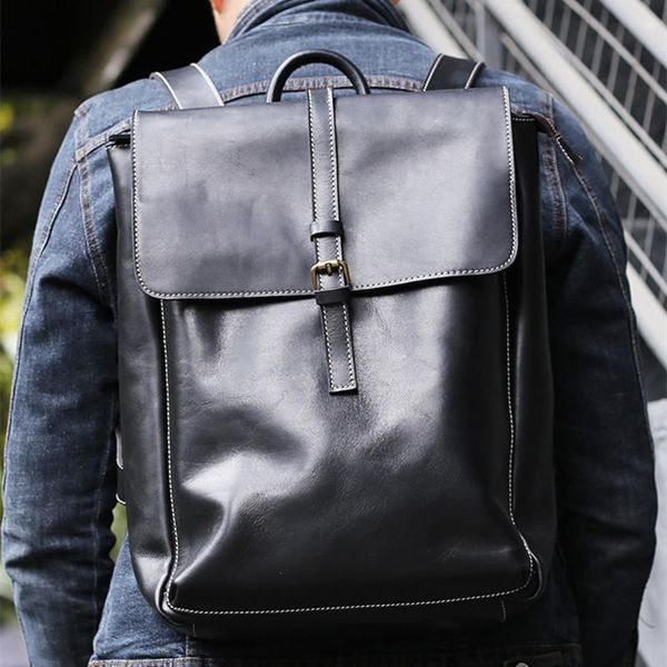 backpack simple design leather men's retro black laplayer cowhide casual large-capacity computer bag
backpack simple design leather men's retro black laplayer cowhide casual large-capacity computer bag
