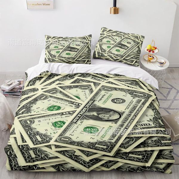 

bedding sets 3d modern set dollar motif printed duvet cover vivid comforter 3 pieces money pattern bed dropship
