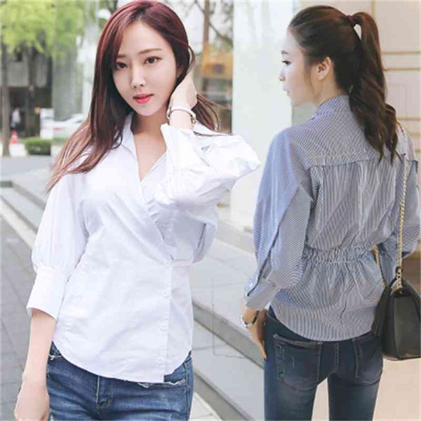 women's two piece pants spring puff sleeve white blouse women v neck woman shirt elegant stripe 6b34
women's two piece pants spring puff sleeve white blouse women v neck woman shirt elegant stripe 6b34