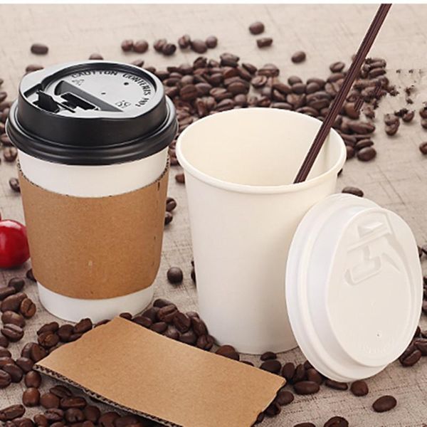 disposable cups & straws 50pcs thick coffee milk tea drink paper cup takeaway packaging with lid and kraft sleeves
disposable cups & straws 50pcs thick coffee milk tea drink paper cup takeaway packaging with lid and kraft sleeves