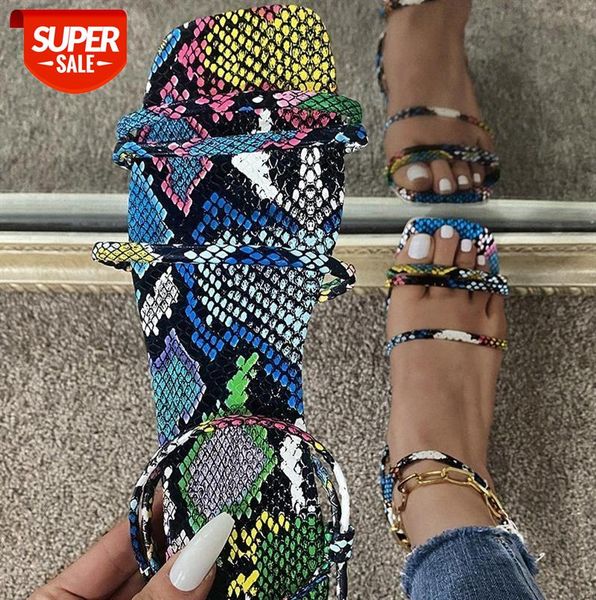 large size women's shoes 43 european and american snake print flat sandals slippers ladies strappy #ri8x, Black 
large size women's shoes 43 european and american snake print flat sandals slippers ladies strappy #ri8x, Black