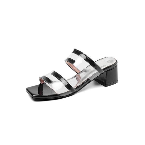 summer style with thick square head size code 32-43 transparent wear sandals and slippers, Black
summer style with thick square head size code 32-43 transparent wear sandals and slippers, Black