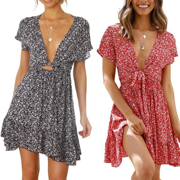 women's dress floral short sleeve deep v-neck lace-up for party dating tie printed summer vocation casual dresses, Black;gray
women's dress floral short sleeve deep v-neck lace-up for party dating tie printed summer vocation casual dresses, Black;gray