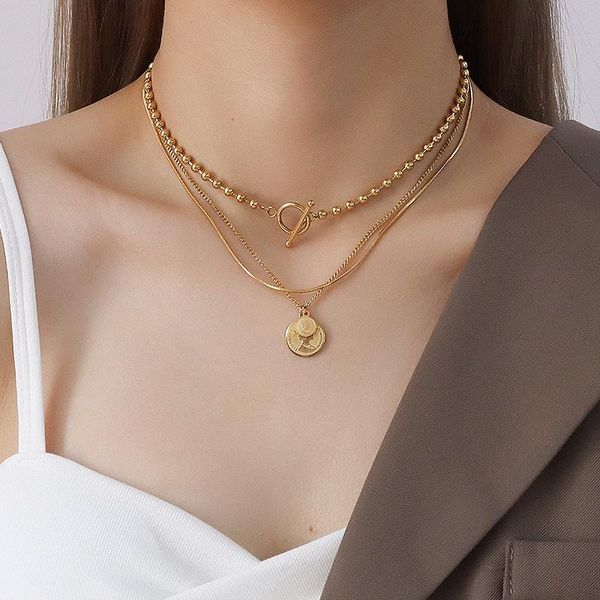 chains layered pendant portrait chain necklace summer gift ins double round brand female clavicle fashion beauty coin exquisite, Silver
chains layered pendant portrait chain necklace summer gift ins double round brand female clavicle fashion beauty coin exquisite, Silver