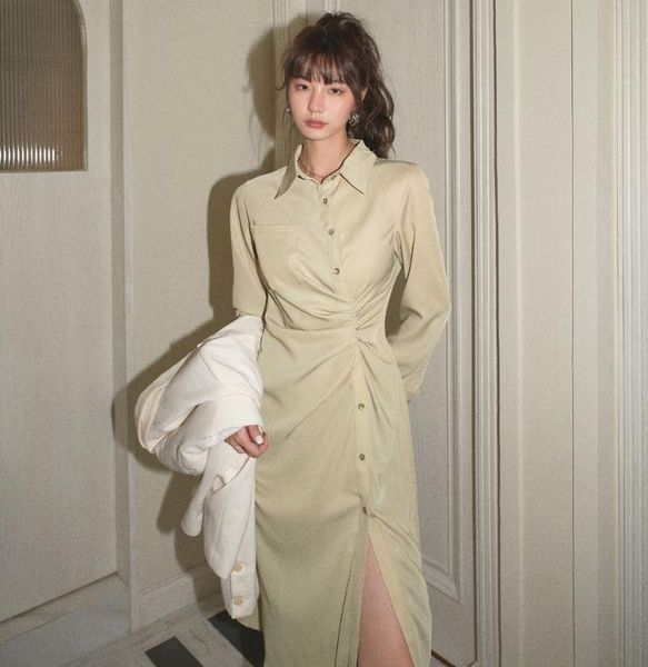 women long dress spring high waist dresses pea-green 6519 casual, Black;gray
women long dress spring high waist dresses pea-green 6519 casual, Black;gray