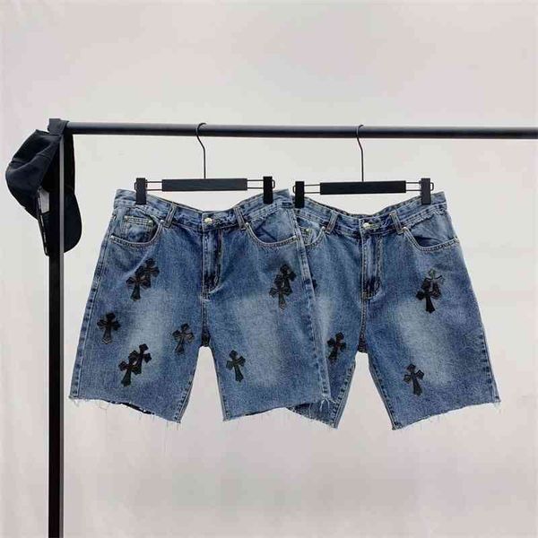 65% off outlet online store 2021 tide brand leather cross denim shorts capris heavy industry embroidery, Blue
65% off outlet online store 2021 tide brand leather cross denim shorts capris heavy industry embroidery, Blue