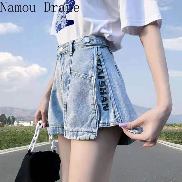 2021summer cotton loose slim denim women shorts jeans letter zipper female style wide leg high waist short pants women's, Blue
2021summer cotton loose slim denim women shorts jeans letter zipper female style wide leg high waist short pants women's, Blue