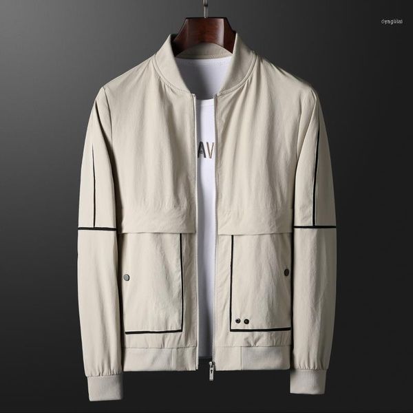 casual jacket men 2021 long-sleeved coat solid baseball collar male korean slim1, Black;brown 
casual jacket men 2021 long-sleeved coat solid baseball collar male korean slim1, Black;brown