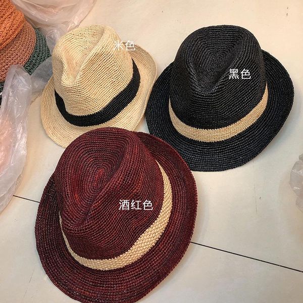wide brim hats 202105-2508741 summer handmade raffia grass classic fedoras cap men women panama jazz outdoor hat, Blue;gray
wide brim hats 202105-2508741 summer handmade raffia grass classic fedoras cap men women panama jazz outdoor hat, Blue;gray