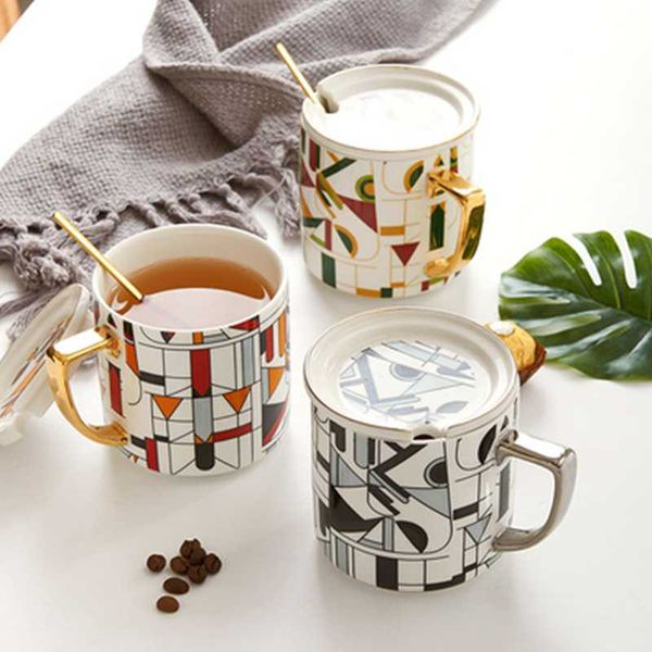 mugs creative geometric pattern ceramic coffee mug with lid spoon and handle cup nordic light luxury household
mugs creative geometric pattern ceramic coffee mug with lid spoon and handle cup nordic light luxury household