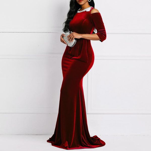 party dresses women evening elegant off shouder ruffles retro red velvet mermaid long dress lady bodycon peplum night casual, Black;gray
party dresses women evening elegant off shouder ruffles retro red velvet mermaid long dress lady bodycon peplum night casual, Black;gray