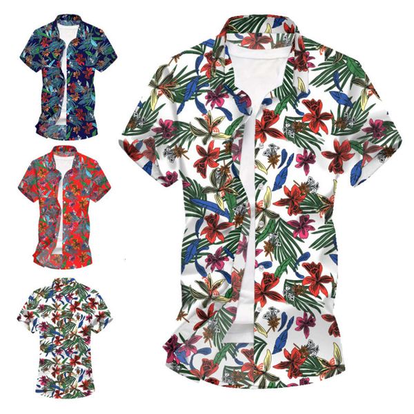 men's shirt 2020 spring summer beach hawaii short sleeve flower shirt men's large, White;black 
men's shirt 2020 spring summer beach hawaii short sleeve flower shirt men's large, White;black