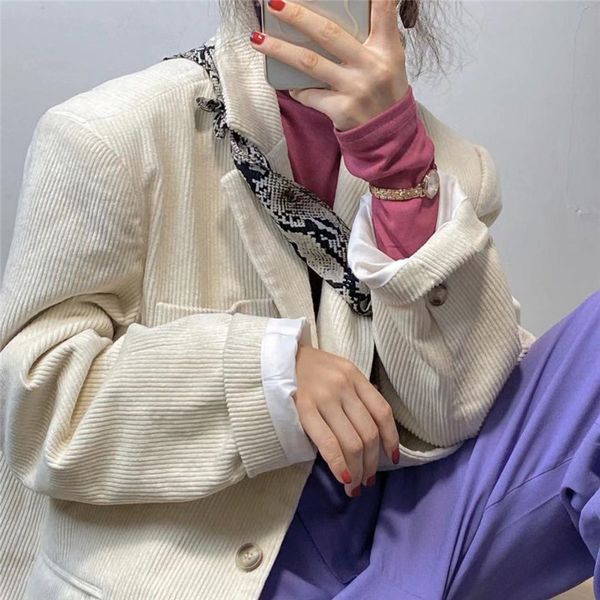 suit autumn leisure beige loose all match high street chic solid office lady women corduroy jacket female blazers, White;black
suit autumn leisure beige loose all match high street chic solid office lady women corduroy jacket female blazers, White;black