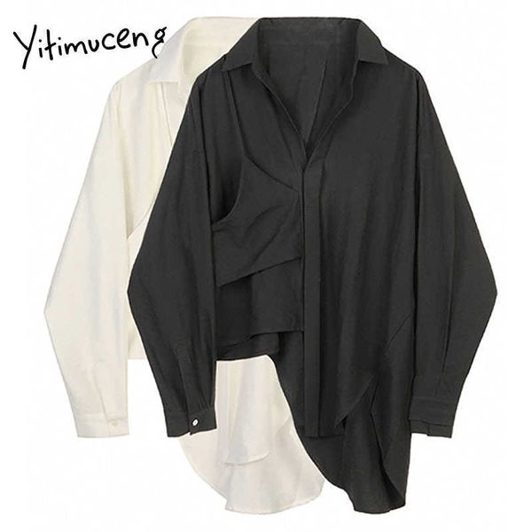 yitimuceng asymmetrical blouse women shirt long sleeve button shirts straight solid spring korean fashion casual 210601, White
yitimuceng asymmetrical blouse women shirt long sleeve button shirts straight solid spring korean fashion casual 210601, White
