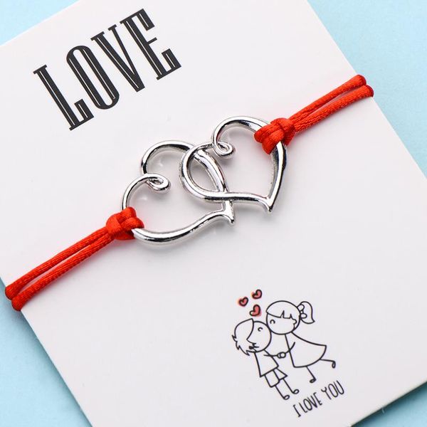 charm bracelets iyoe wish card love double heart for women men handmade lucky red thread couple bracelet birthday gift, Golden;silver
charm bracelets iyoe wish card love double heart for women men handmade lucky red thread couple bracelet birthday gift, Golden;silver