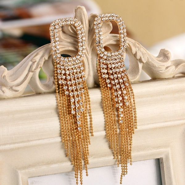 a1801 new exquisite pearl chain tassel earrings 888 diamond earrings for women, Silver
a1801 new exquisite pearl chain tassel earrings 888 diamond earrings for women, Silver