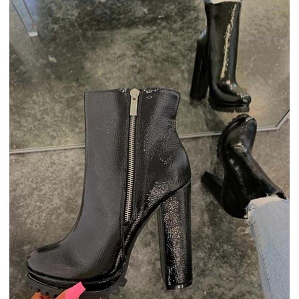 boots karin fashion shoes woman round toe square thick heels platform zip solid autumn ankle female, Black
boots karin fashion shoes woman round toe square thick heels platform zip solid autumn ankle female, Black