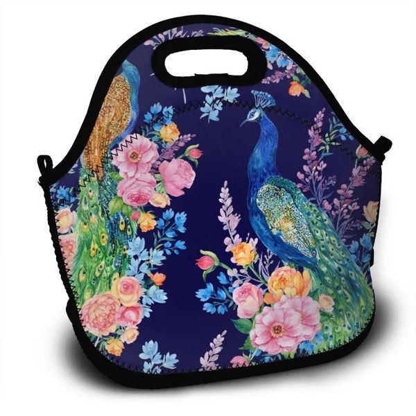 portable insulated thermal bento lunch box two peacocks with flowers picnic storage bag pouch bags organizer, Blue;pink
portable insulated thermal bento lunch box two peacocks with flowers picnic storage bag pouch bags organizer, Blue;pink