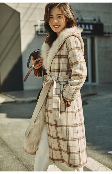 women's fur & faux women real wool coat parka female natural linier leisure fall winter long jacket trench outwear zy178-1, Black
women's fur & faux women real wool coat parka female natural linier leisure fall winter long jacket trench outwear zy178-1, Black