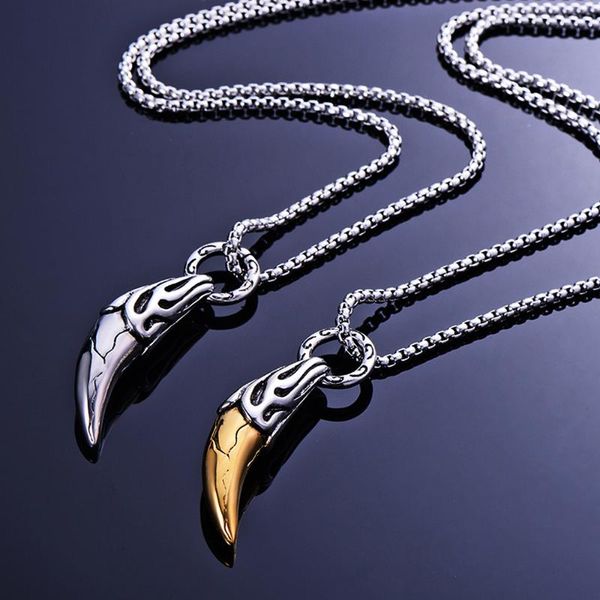pendant necklaces vintage stainless wolf spike necklace men women punk hip hop biker animal tooth chain fashion jewelry gift, Silver
pendant necklaces vintage stainless wolf spike necklace men women punk hip hop biker animal tooth chain fashion jewelry gift, Silver