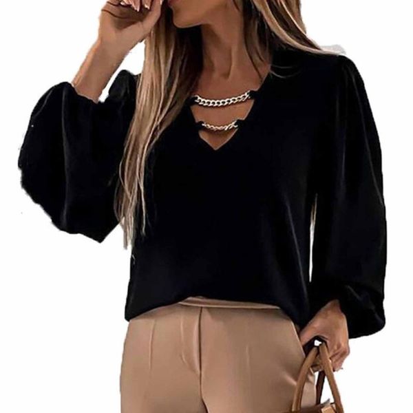 women's blouses & shirts female elegant office blouse fashion spring and autumn loose long-sleeved v-neck chain shirt blusas feminina v, White
women's blouses & shirts female elegant office blouse fashion spring and autumn loose long-sleeved v-neck chain shirt blusas feminina v, White