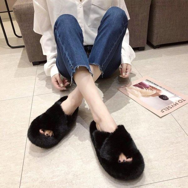 cross narrow band fur slippers women flip flops winter plush shoes flat cozy furry slides femme pantoufles plus, Black
cross narrow band fur slippers women flip flops winter plush shoes flat cozy furry slides femme pantoufles plus, Black