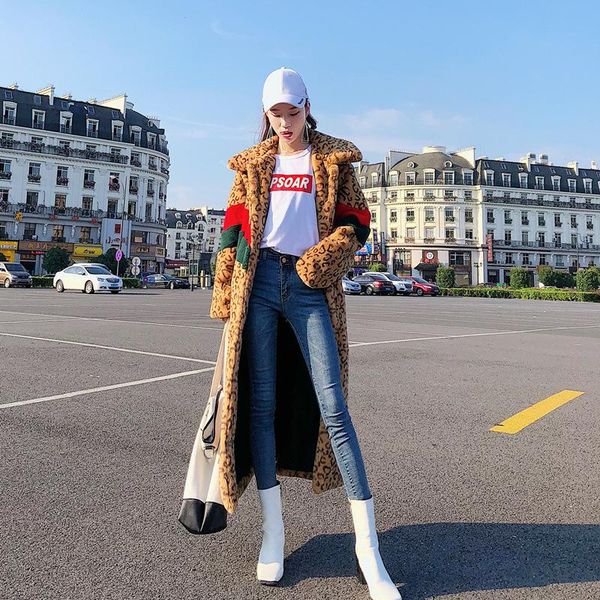 women's fur & faux loose overcoat fashion patchwork leopard coat women thick warm winter coats casual long jacket, Black
women's fur & faux loose overcoat fashion patchwork leopard coat women thick warm winter coats casual long jacket, Black