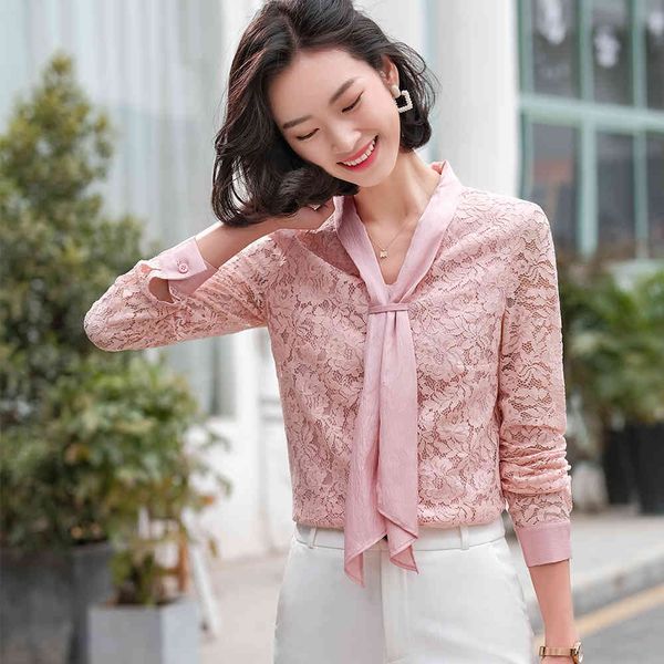 arrival of full women's blouses white fashion pink tie office collar lady job wear lace, Black
arrival of full women's blouses white fashion pink tie office collar lady job wear lace, Black