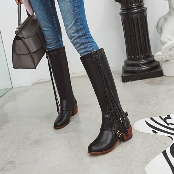 boots big size 9 10 11 12 women woman winter shoes botas tassel pendant belt buckle sleeve, Black
boots big size 9 10 11 12 women woman winter shoes botas tassel pendant belt buckle sleeve, Black