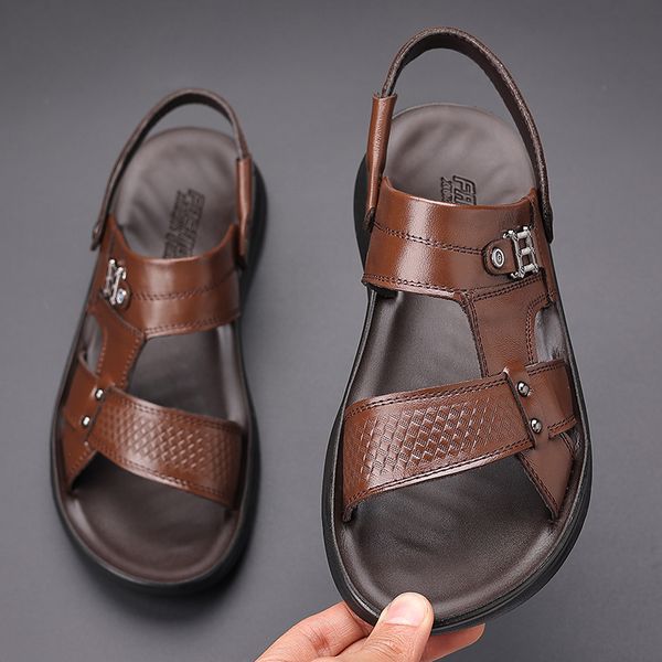464748 size summer mens beach shoes leather casual sandals dual-use non-slip youth sandals cross-border, Black
464748 size summer mens beach shoes leather casual sandals dual-use non-slip youth sandals cross-border, Black