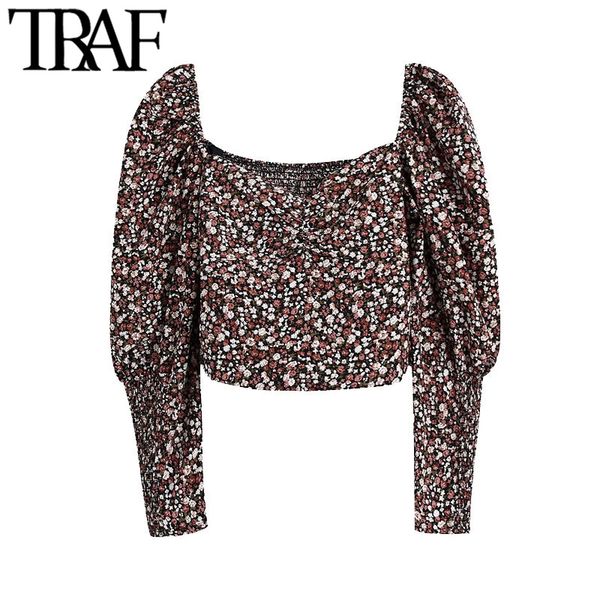 traf women fashion floral print cropped blouse vintage puff sleeve back elastic female shirts blusas chic 210415, White
traf women fashion floral print cropped blouse vintage puff sleeve back elastic female shirts blusas chic 210415, White