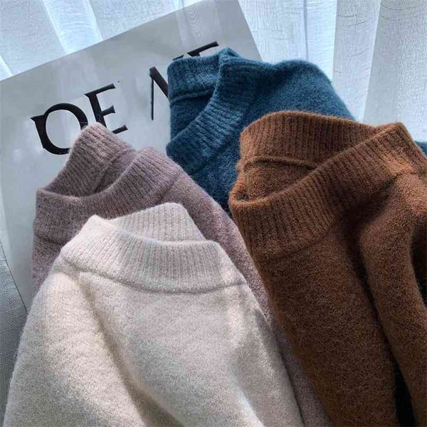 cashmere round neck sweater pure color pullover women's soft loose outer 210529, White
cashmere round neck sweater pure color pullover women's soft loose outer 210529, White