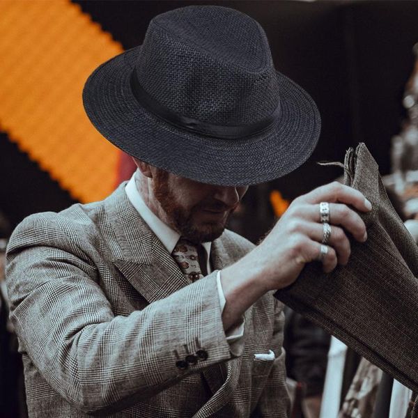 wide brim hats 1pc fashion men summer handmade straw panama hat cowboy cap beach travel sunhat, Blue;gray
wide brim hats 1pc fashion men summer handmade straw panama hat cowboy cap beach travel sunhat, Blue;gray