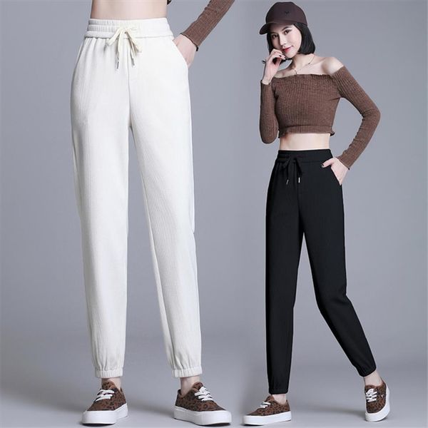 spring loose thin all match womens capri harem casual korean style sweatpants fashion high waist trousers femme, Black;white
spring loose thin all match womens capri harem casual korean style sweatpants fashion high waist trousers femme, Black;white