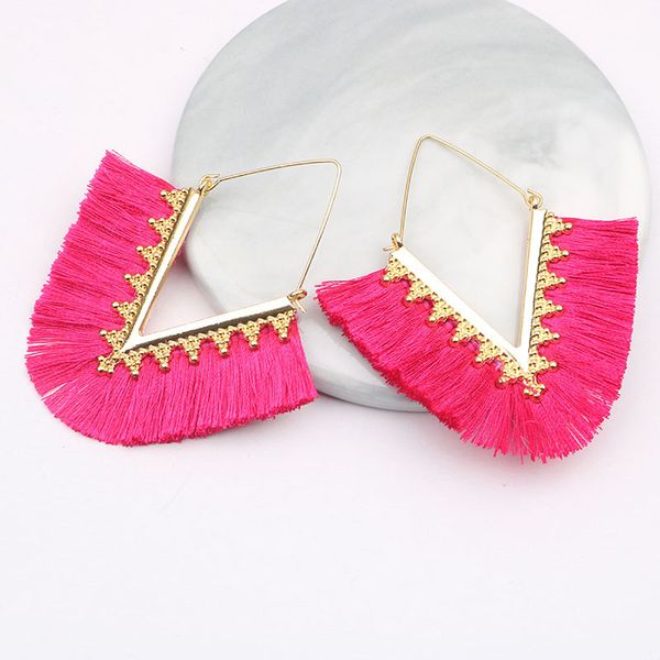 euramerican charm brand trendy geometric metal alloy v shaped dangle earrings spring colorful cotton tassel earring for women, Golden
euramerican charm brand trendy geometric metal alloy v shaped dangle earrings spring colorful cotton tassel earring for women, Golden