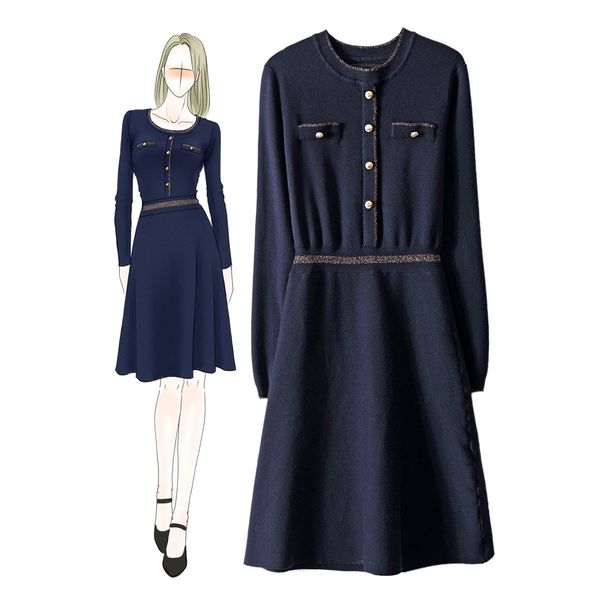 casual dresses fall autumn blue long sleeve round neck contrast color knitted panelled buttons detail knee-length fashion dress & o15982903, Black;gray
casual dresses fall autumn blue long sleeve round neck contrast color knitted panelled buttons detail knee-length fashion dress & o15982903, Black;gray