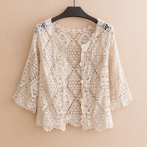 women's blouses & shirts lace crochet cardigan hollow out summer women kimono beach cover up sunscreen shirt blusas mujer de moda 2, White
women's blouses & shirts lace crochet cardigan hollow out summer women kimono beach cover up sunscreen shirt blusas mujer de moda 2, White