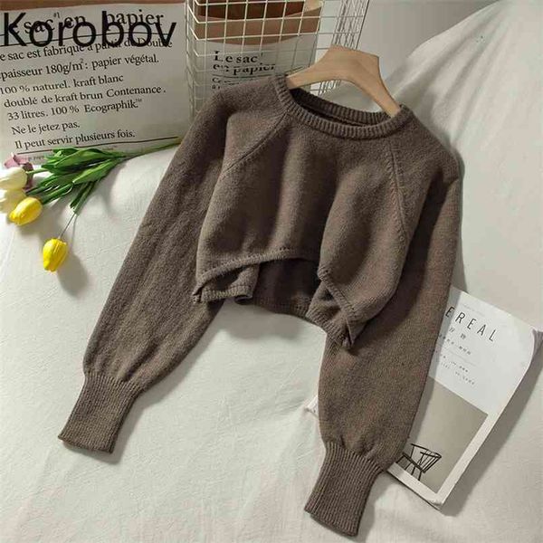 korobov preppy style streetwear crop knit pullovers korean long sleeve o neck solid sweaters vintage jumper femme 210914, White;black
korobov preppy style streetwear crop knit pullovers korean long sleeve o neck solid sweaters vintage jumper femme 210914, White;black